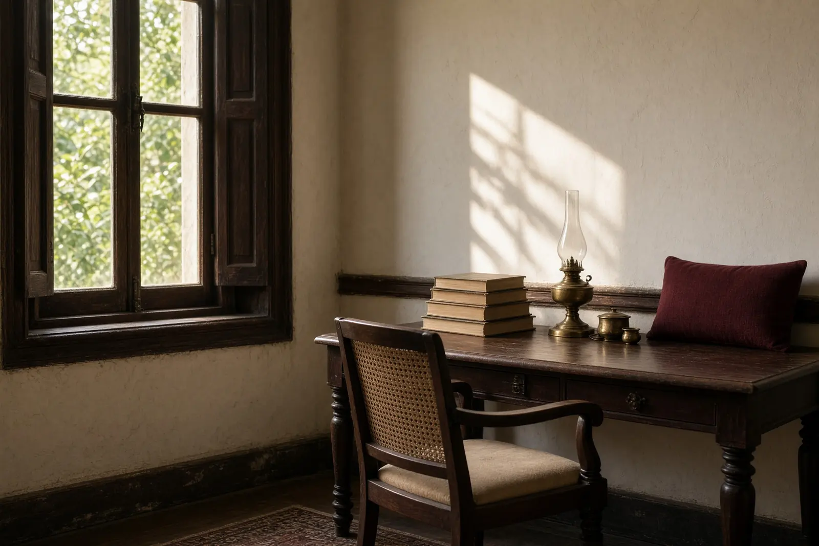 A quiet study representing a private conversation